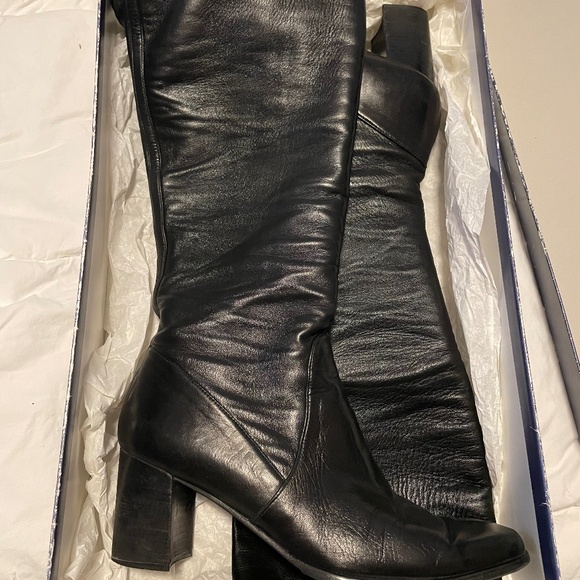 Stuart Weitzman Black Boots Size 8.5 M - Picture 1 of 9